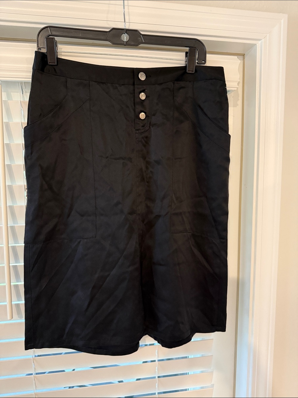 Joie silk Black A-Line Skirt with Clean Hem
